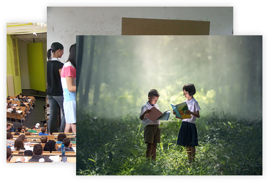 Global classroom illustration